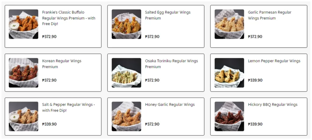 frankies menu philippine regular wings 1