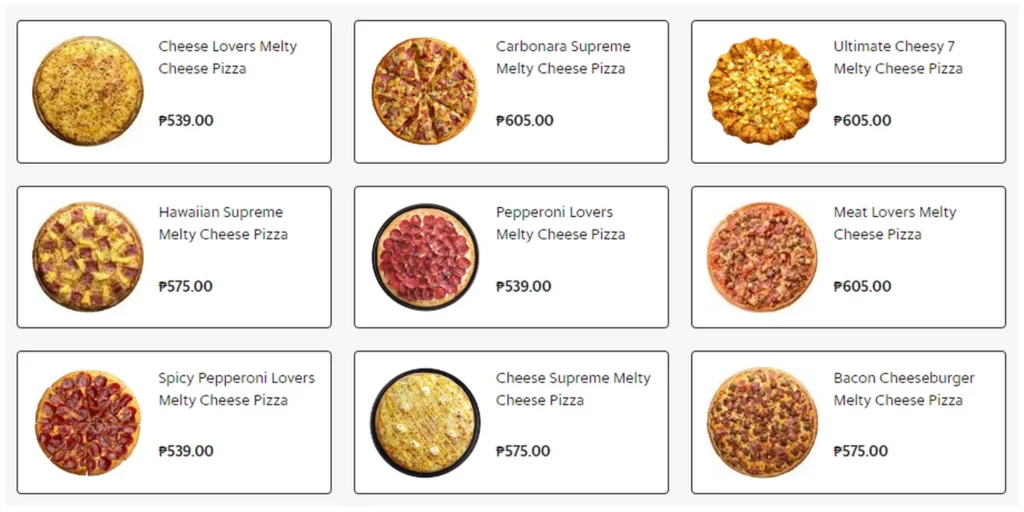 pizza hut menu philippine melty cheese pizza 1
