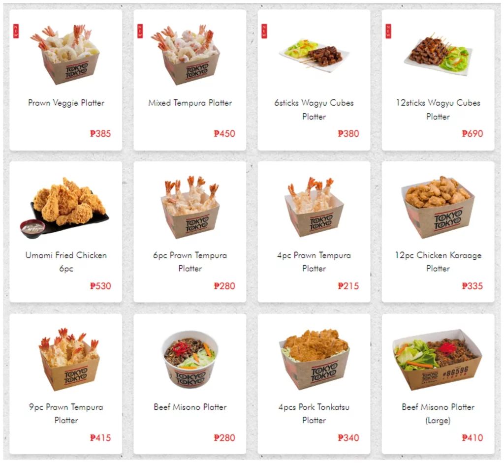 tokyo tokyo menu philippine platters for sharing 1