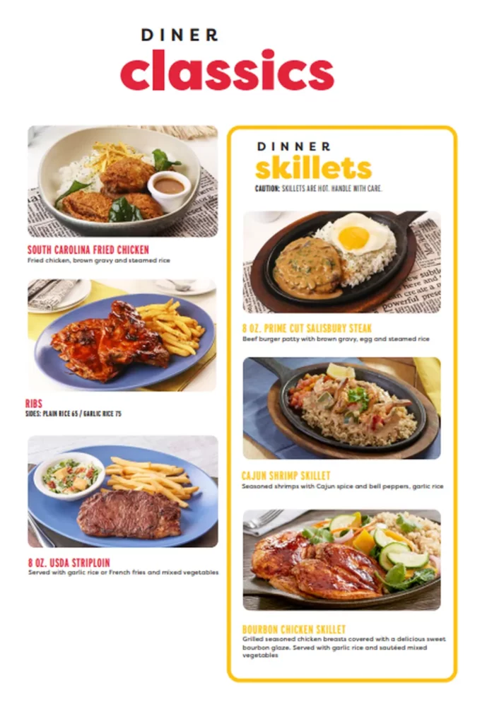 dennys menu philippine diner classics 1