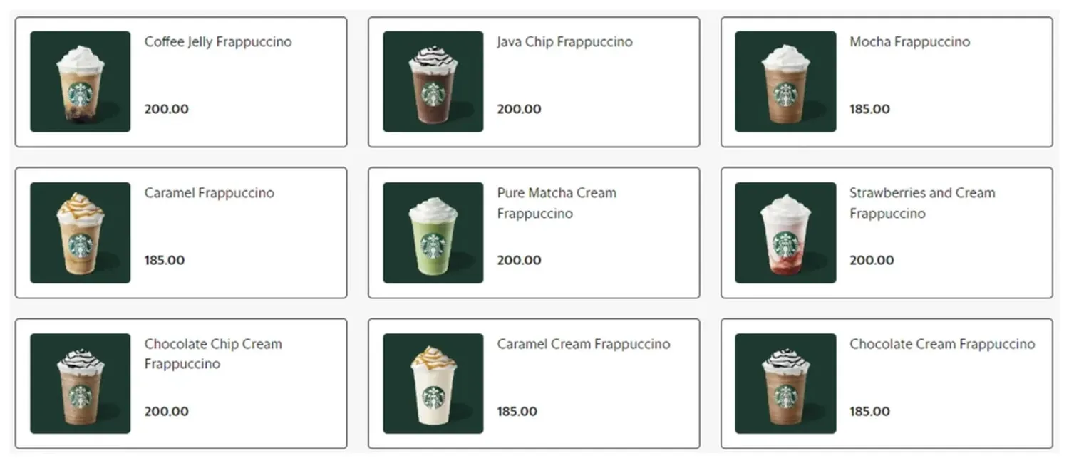 Starbucks Menu (2023 Prices) & Delivery Options in the Philippines