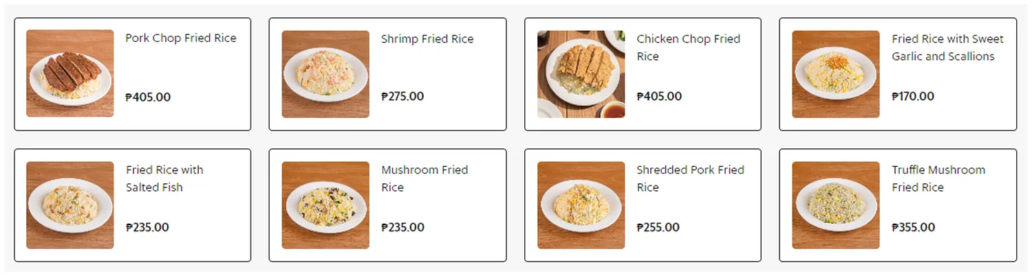 din tai fung menu philippine fried rice
