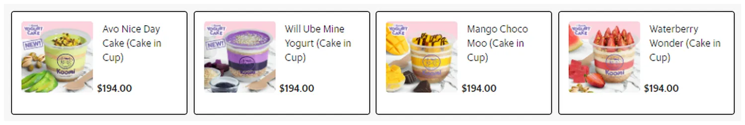 koomi menu philippine yogurt cake