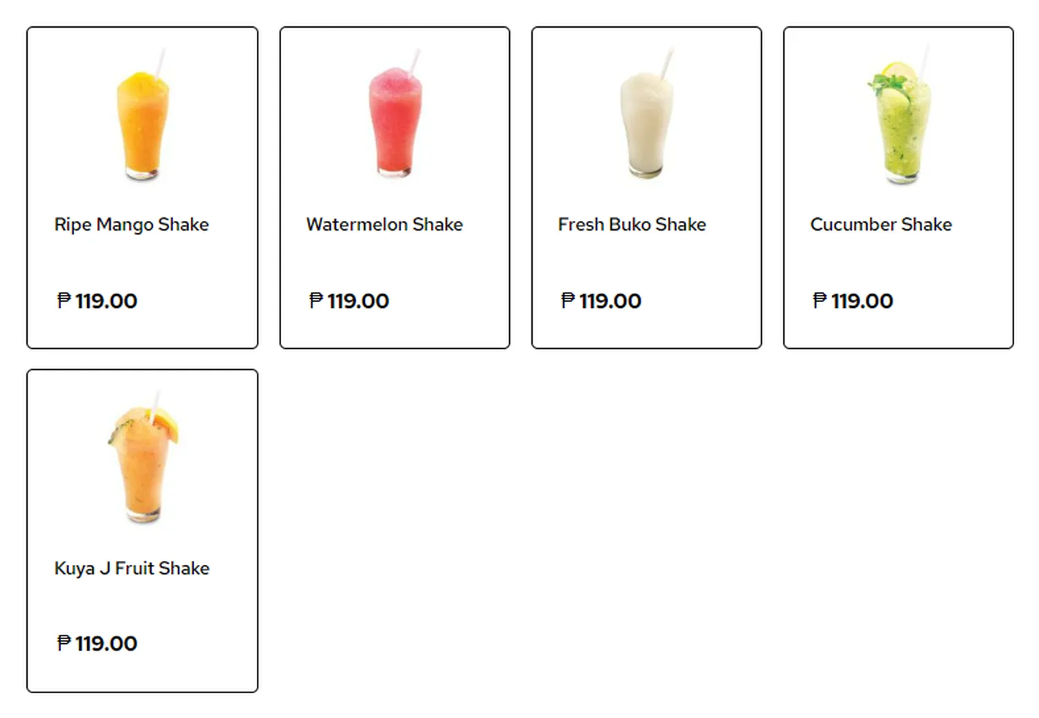 kuya j menu philippine shakes