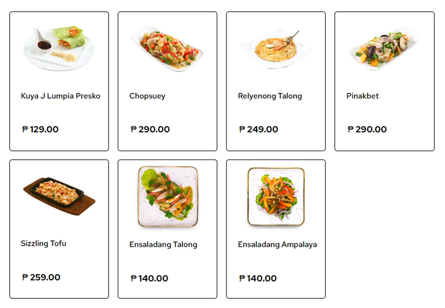 kuya j menu philippine vegetables
