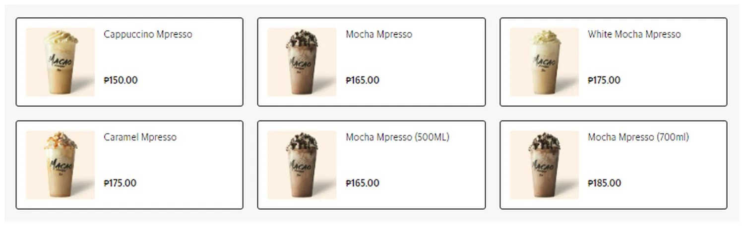 macao imperial menu philippine mpresso