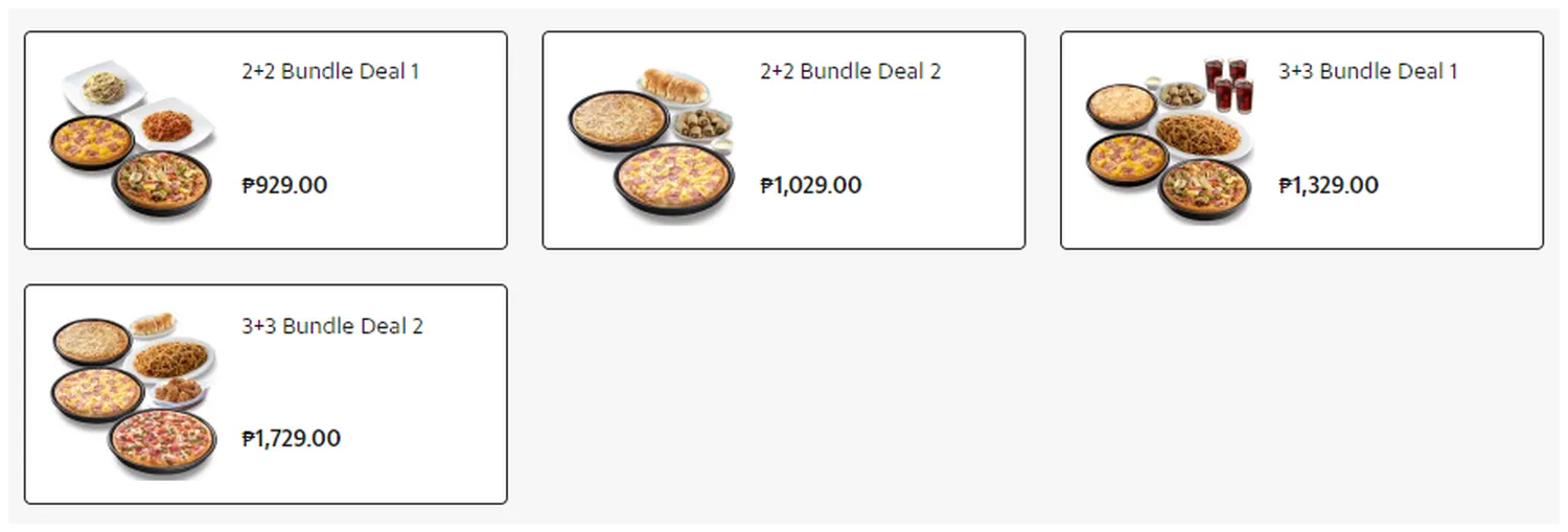 pizza hut menu philippine bundles
