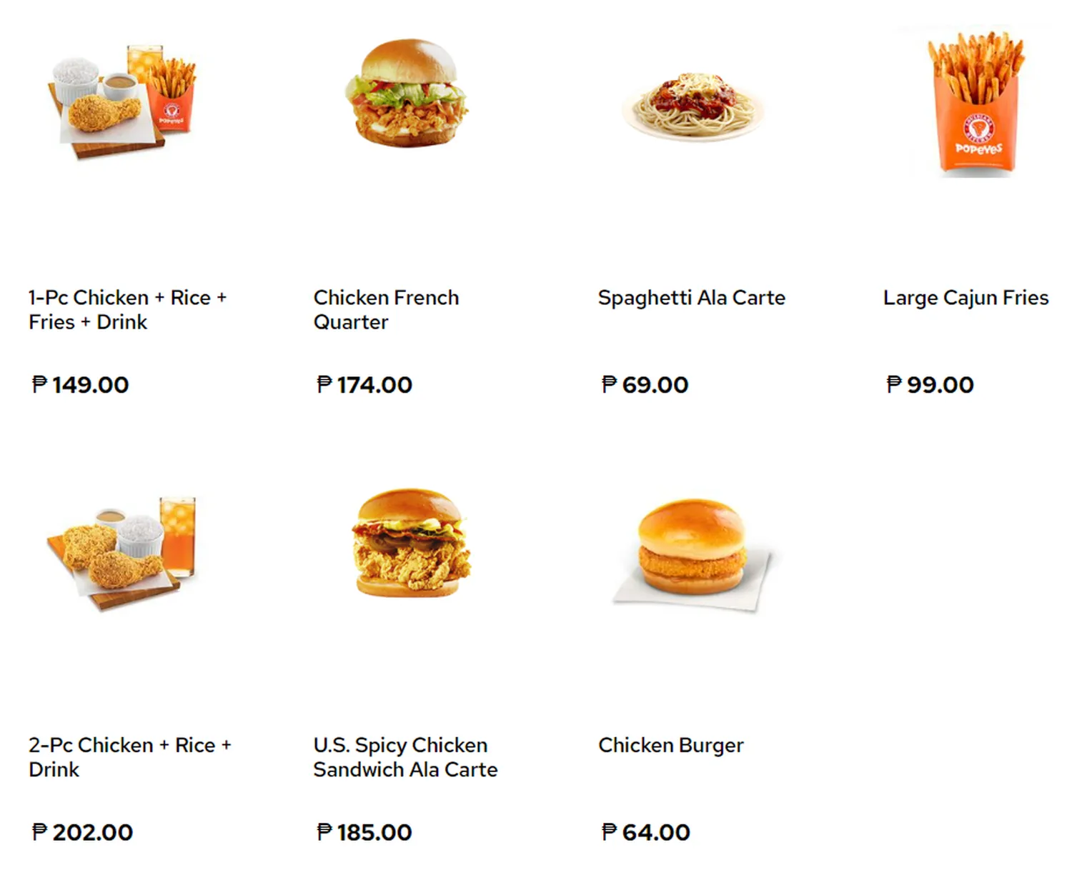 popeyes menu philippine favorites