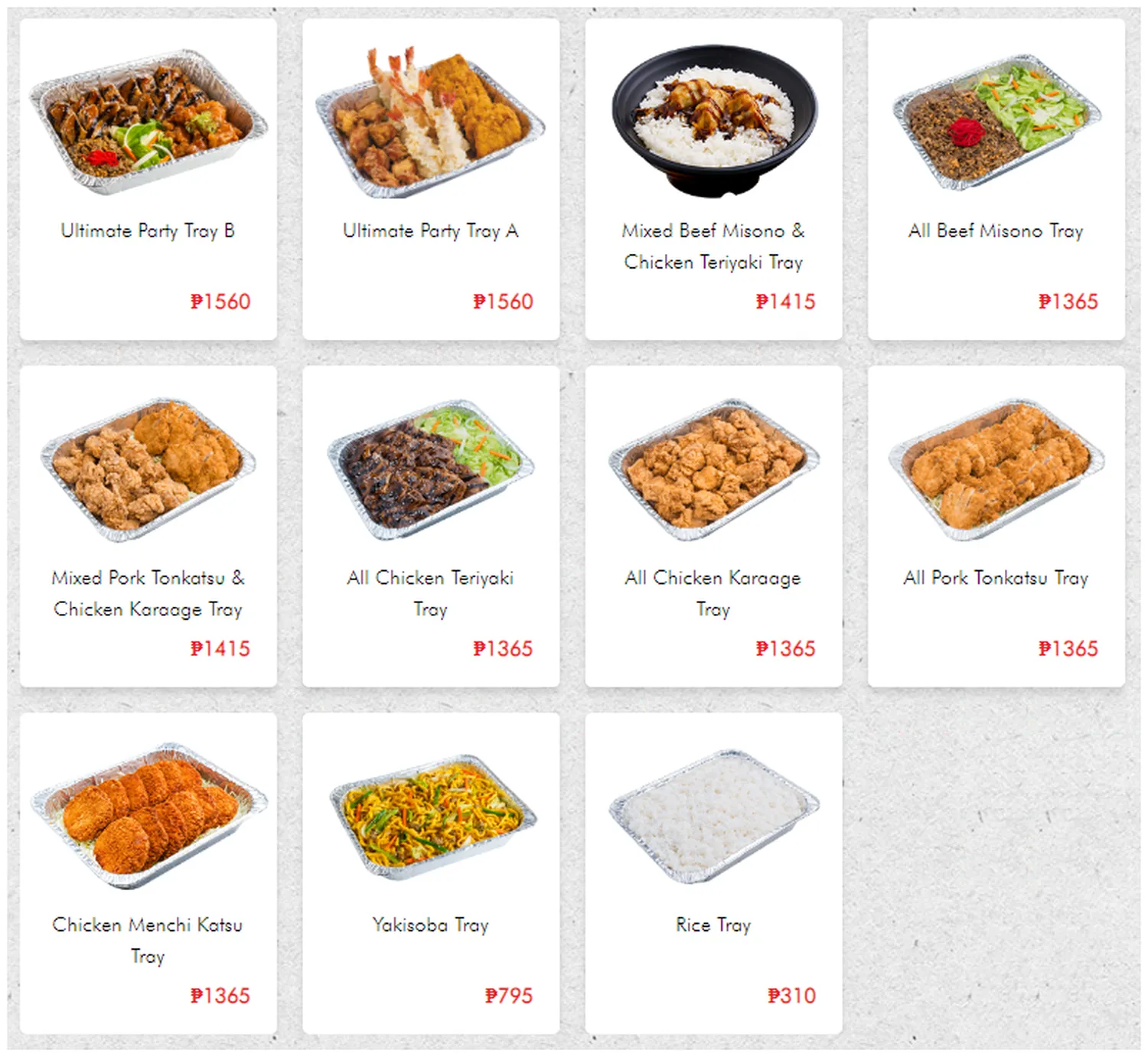 tokyo tokyo menu philippine bestseller trays