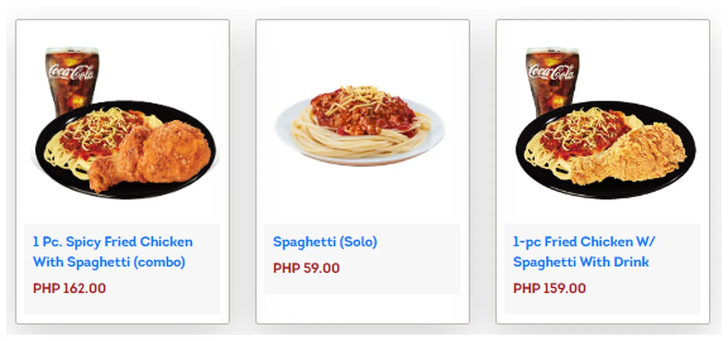 wendys menu philippine spaghetti