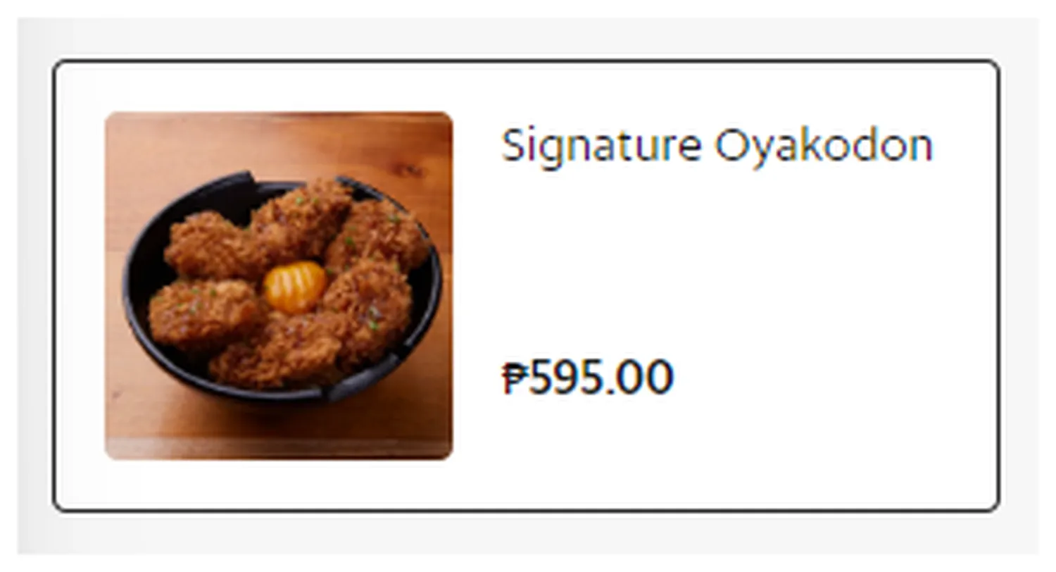 yabu menu philippine oyakodons