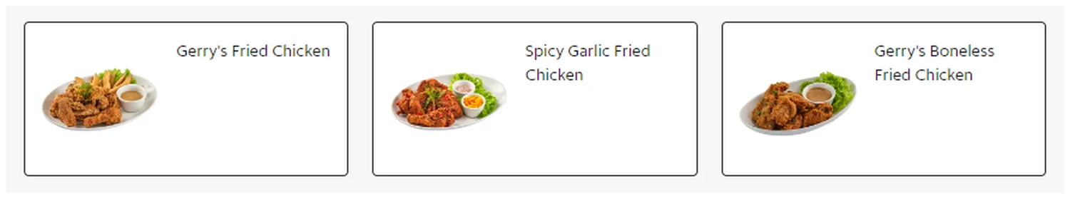 gerrys grill menu philippine chicken