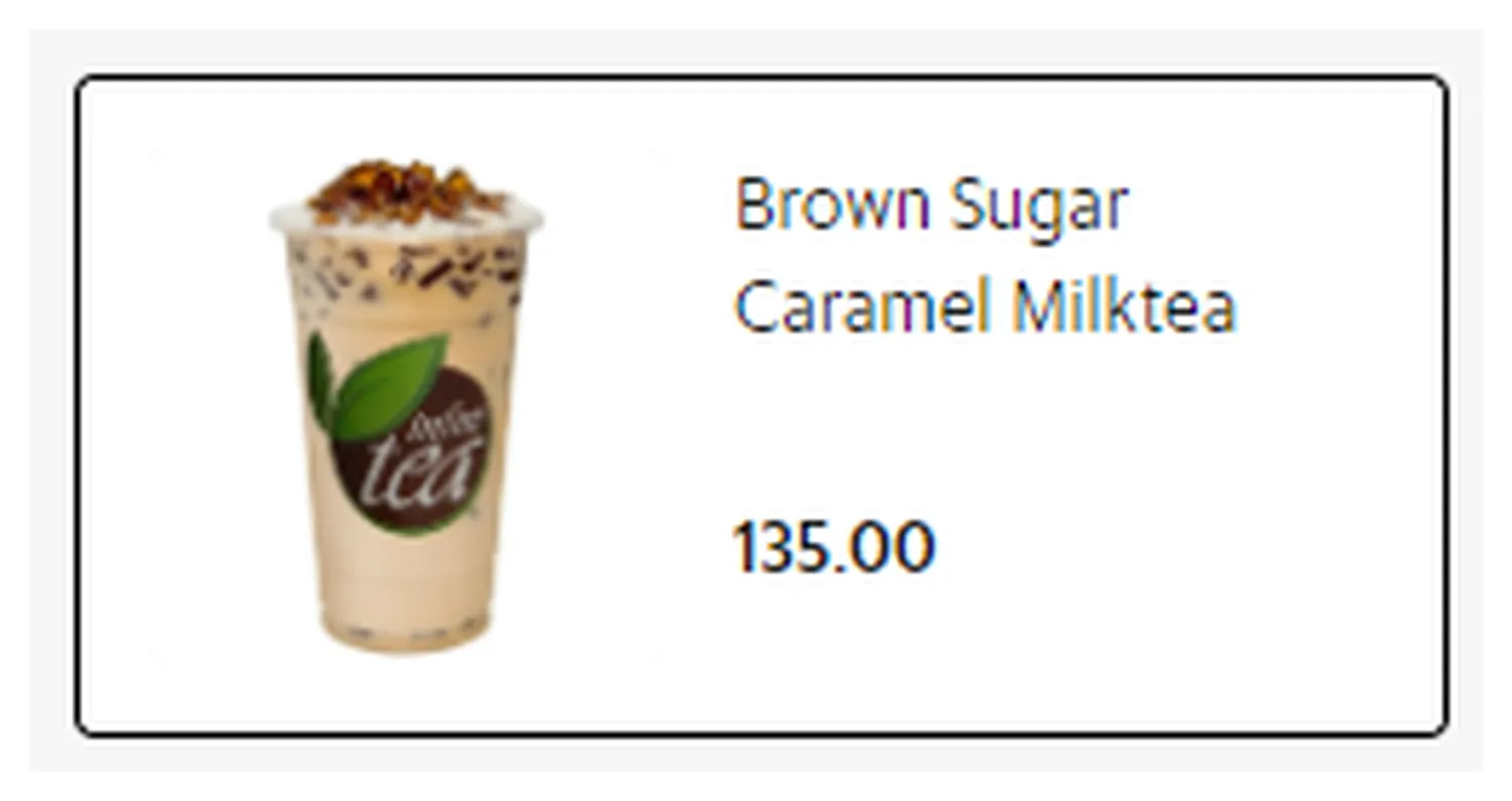 infinitea menu philippine brown sugar milk tea