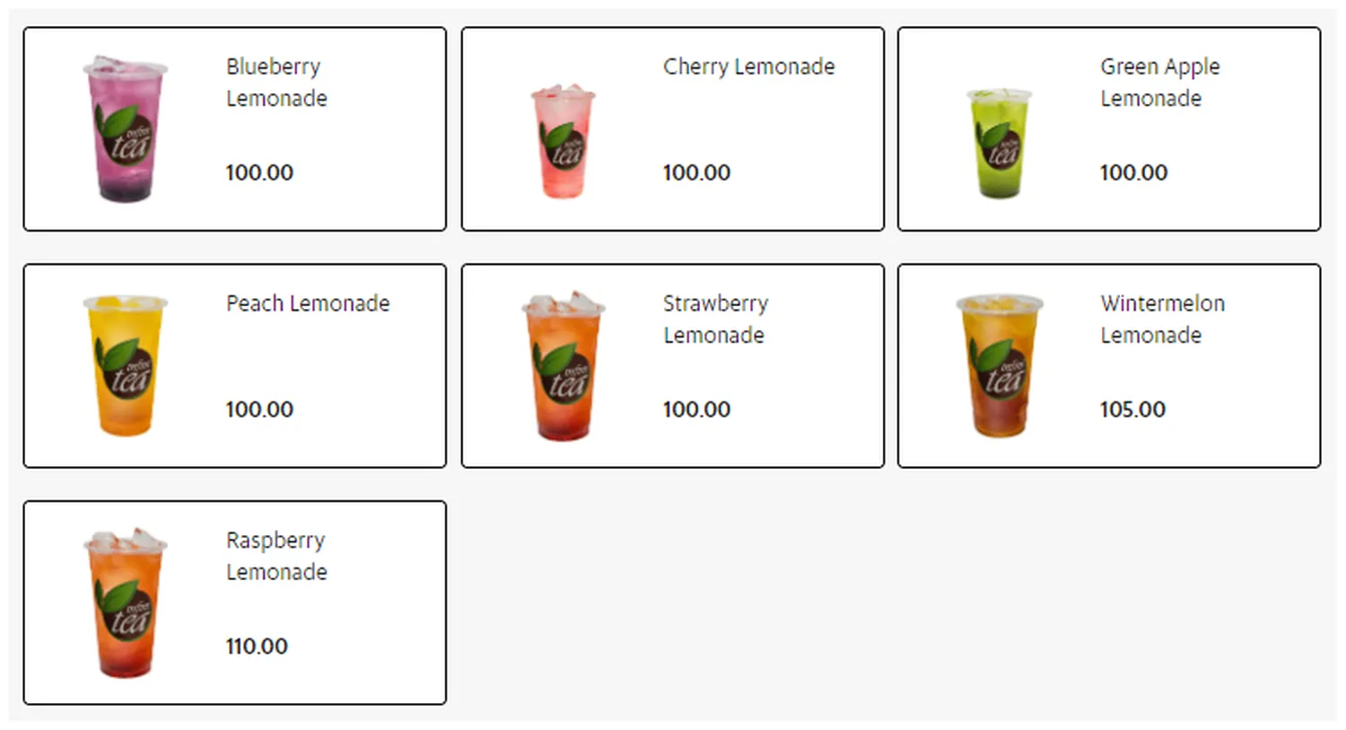 infinitea menu philippine lemonade coolers