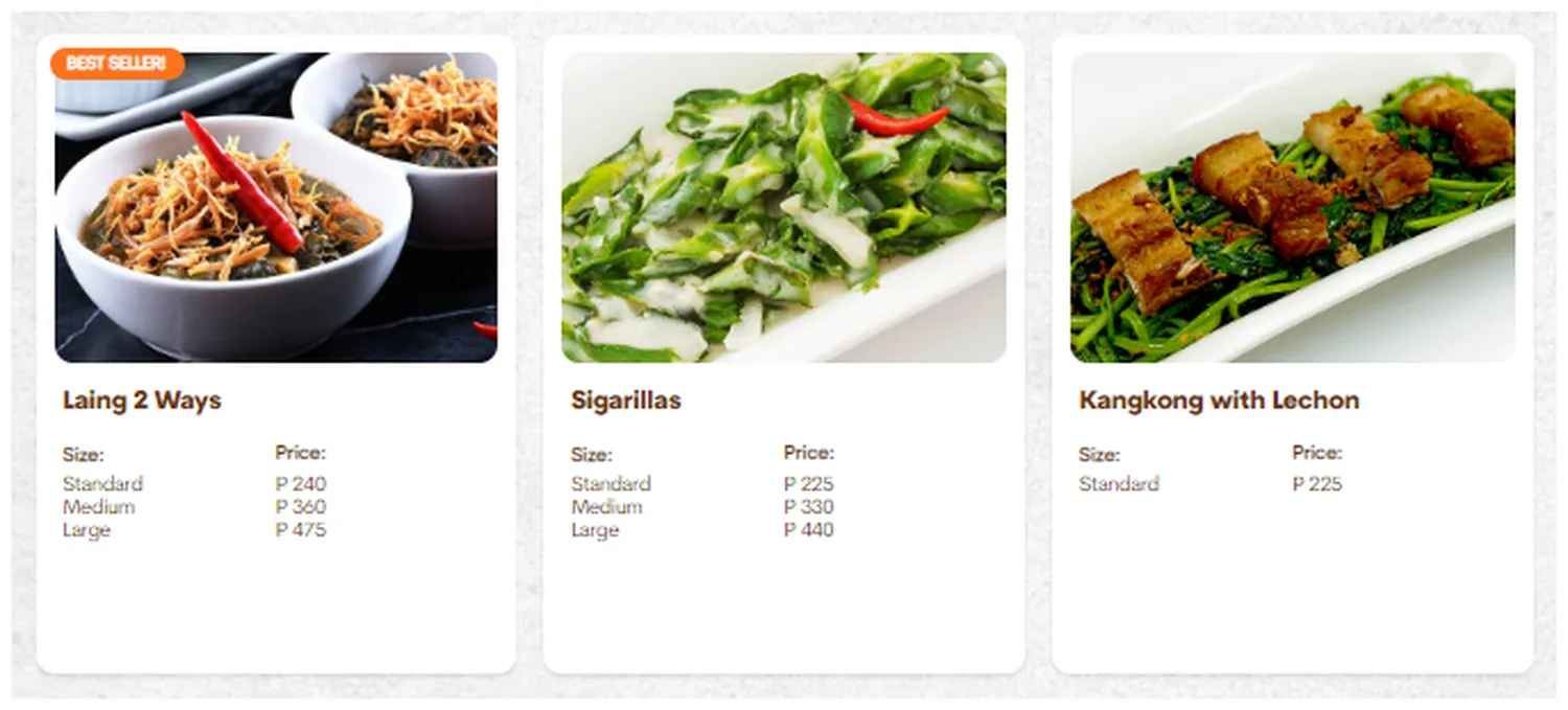 mesa menu philippine vegetables
