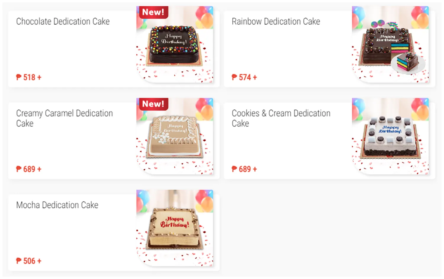 red ribbon menu philippine dedication cakes
