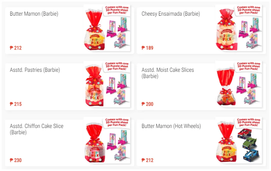 red ribbon menu philippine pastry fun pack 1