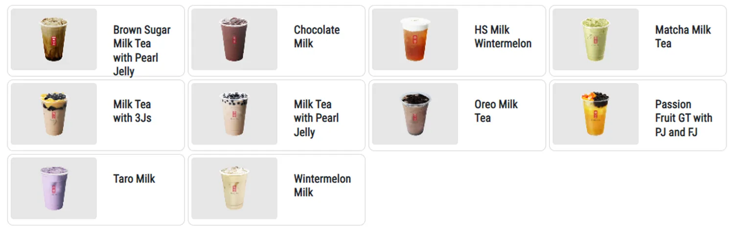 gong cha menu philippine best sellers