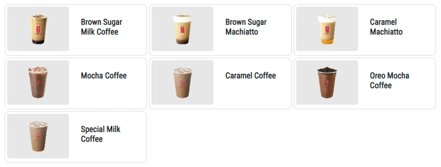 gong cha menu philippine coffe special