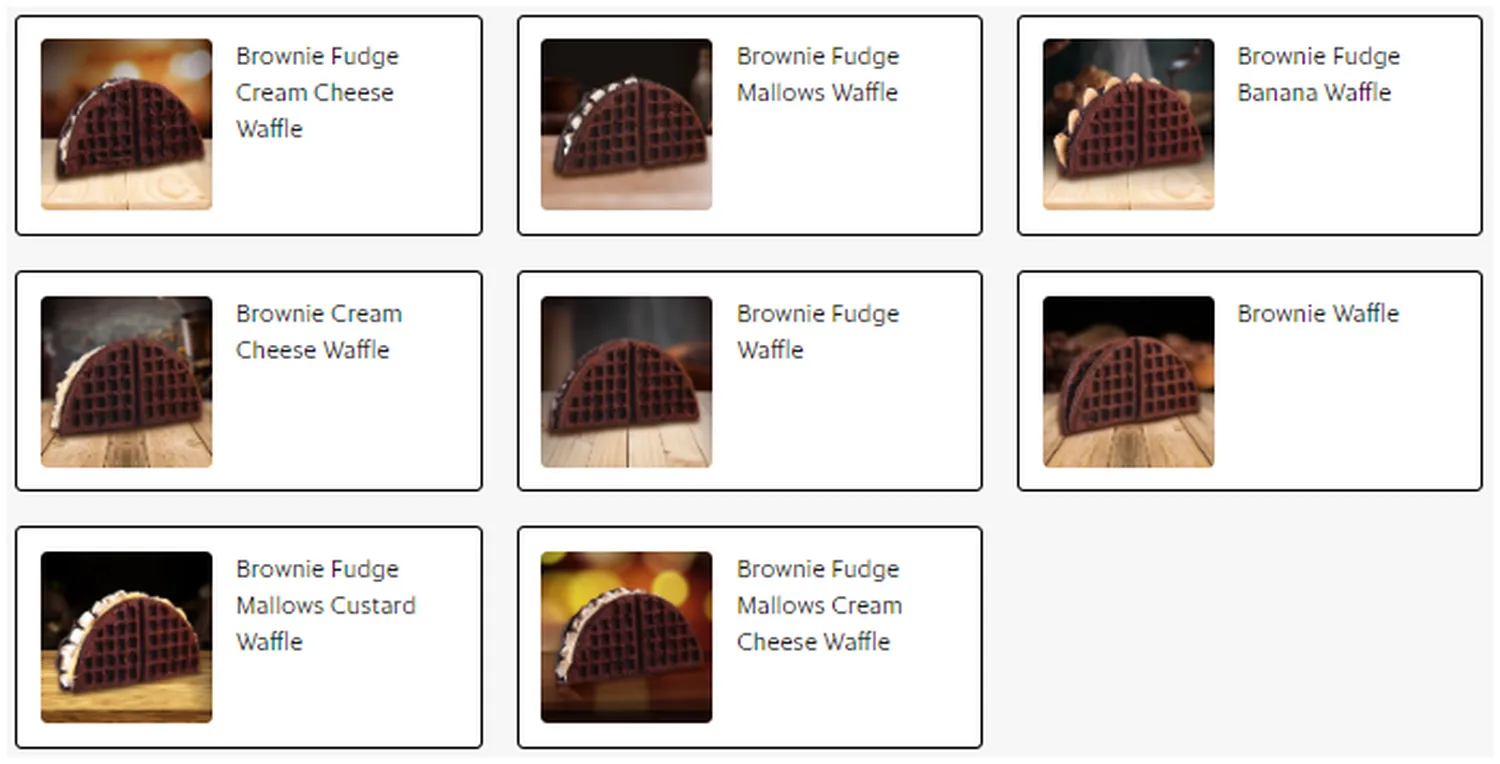belgian waffle menu philippine brownie fudge collection