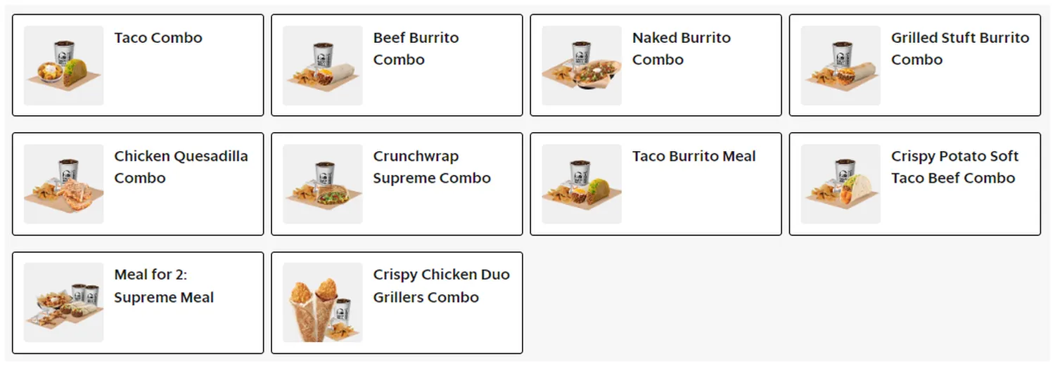 taco bell menu philippine combo meal