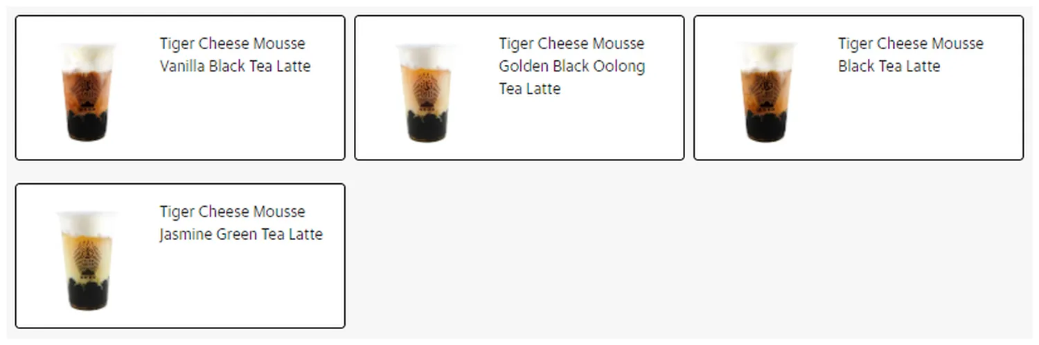 tiger sugar menu philippine tiger cheese mousse tea latte series