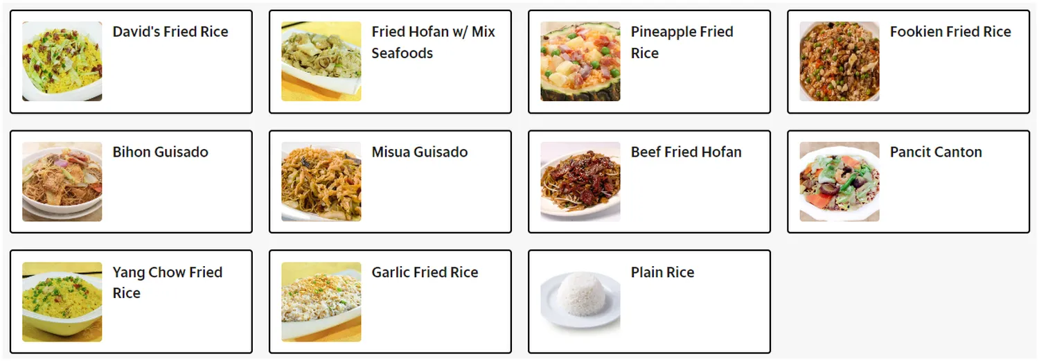 davids tea house menu philippine fried rice noodles