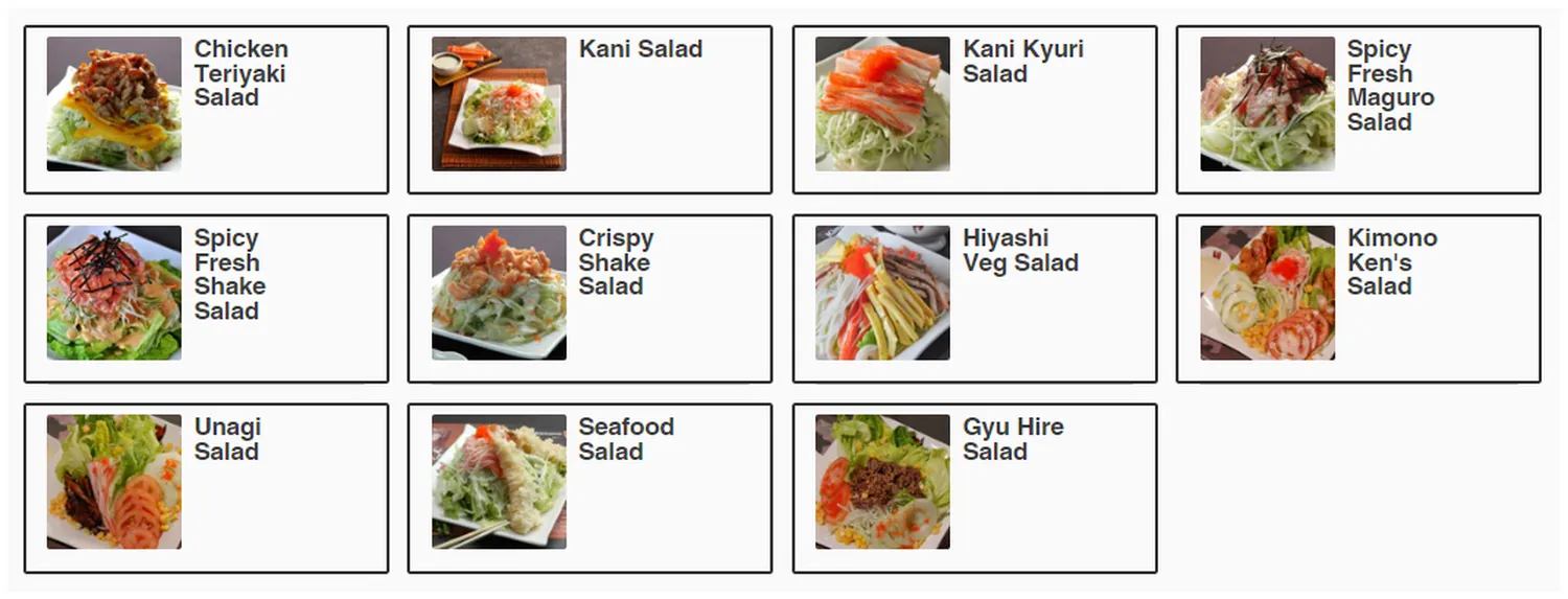 kimono ken menu philippine salads