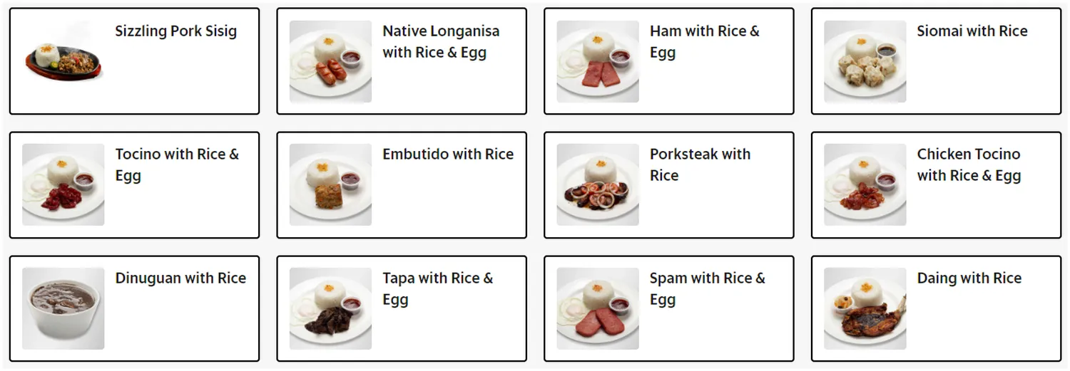 susies cuisine menu philippine rice meals 1
