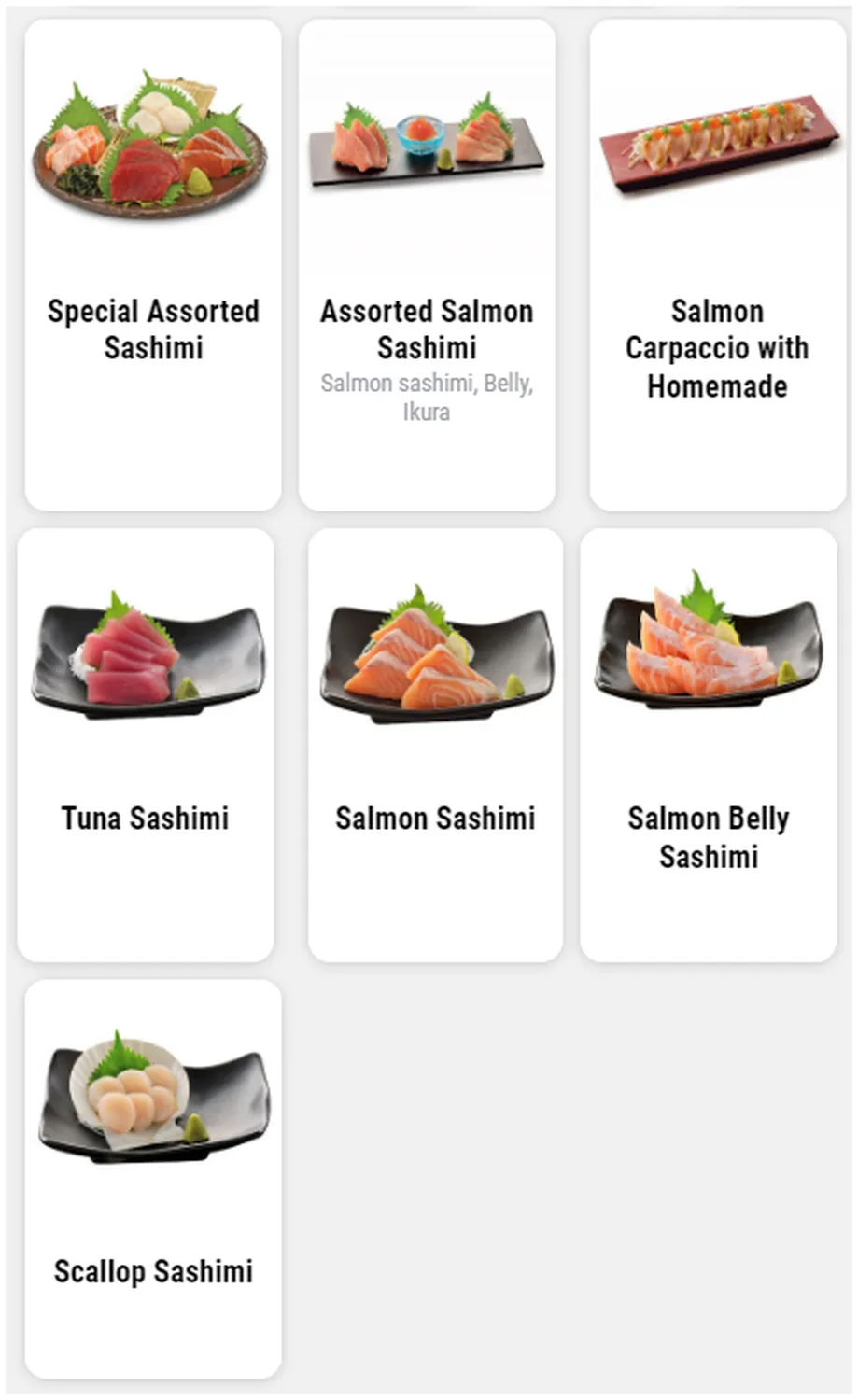 watami menu philippine sashimi